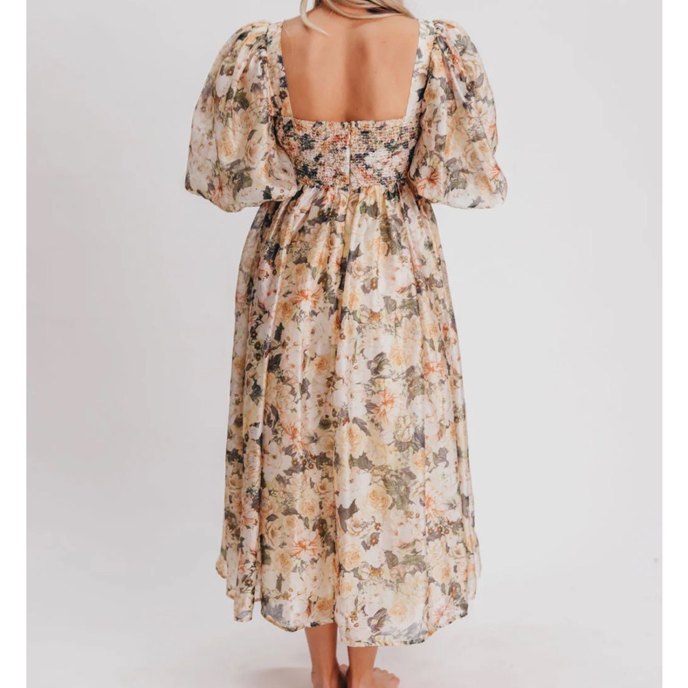 Floral Puff Sleeve Midi Dress Worth Collective - Picture 5 of 6